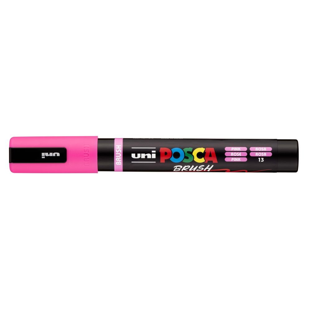 Rotulador Uni Posca Pc-5Br Brush Rosa | Posca | Pack 6 Unidades