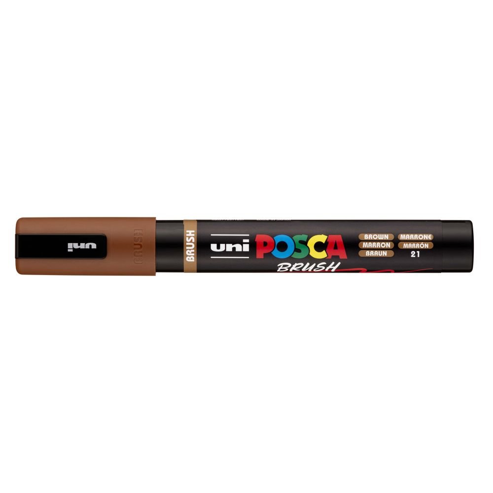 Rotulador Uni Posca Pc-5Br Brush Marron | Posca | Pack 6 Unidades