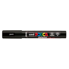 Rotulador Uni Posca Pc-5Br Brush Negro | Posca | Pack 6 Unidades