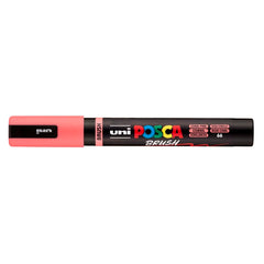 Rotulador Uni Posca Pc-5Br Brush Rosa Coral | Posca | Pack 6 Unidades