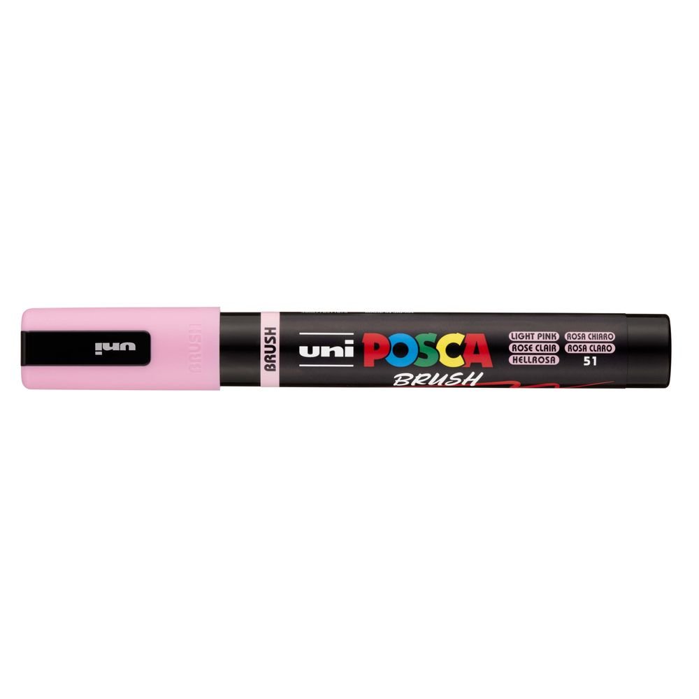 Rotulador Uni Posca Pc-5Br Brush Rosa Claro | Posca | Pack 6 Unidades