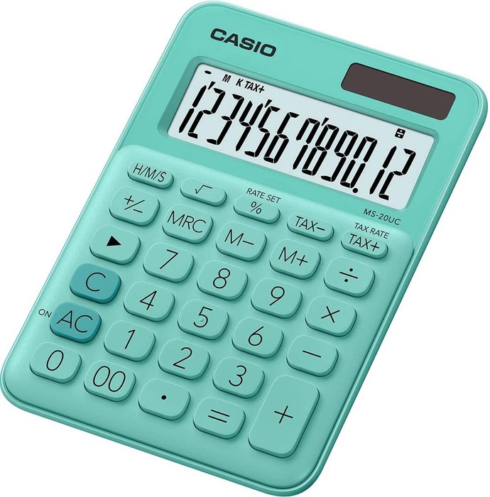 CALCULADORA CASIO SOBREMESA MS20UCGN VERDE EN CAJA | 1 UNIDADES | (CASIO) Imagen principal del producto