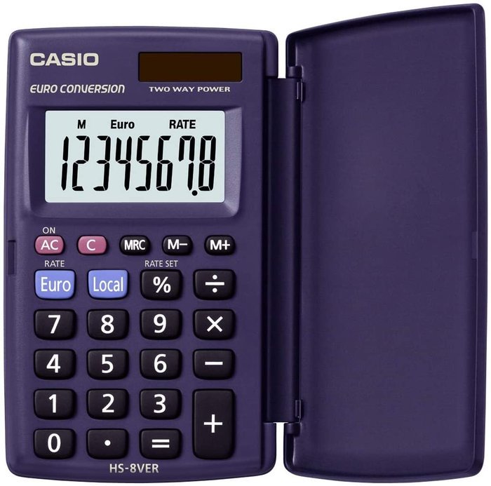 CALCULADORA BASICA BOLSILLO 8 DIGITOS CALCULO DE % CONVERSI | 1 UNIDADES | (CASIO) Imagen principal del producto