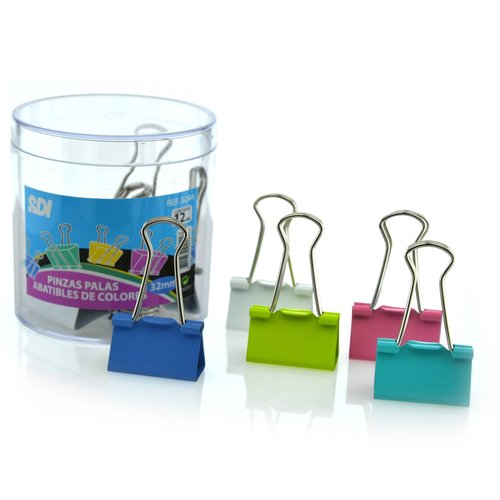 Pinzas abatibles de colores 32mm - 12 unidades Fraga
