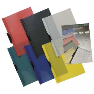 DOSSIER PP A4 PINZA METALICA AZUL | 12 UNIDADES | (DATABANK)