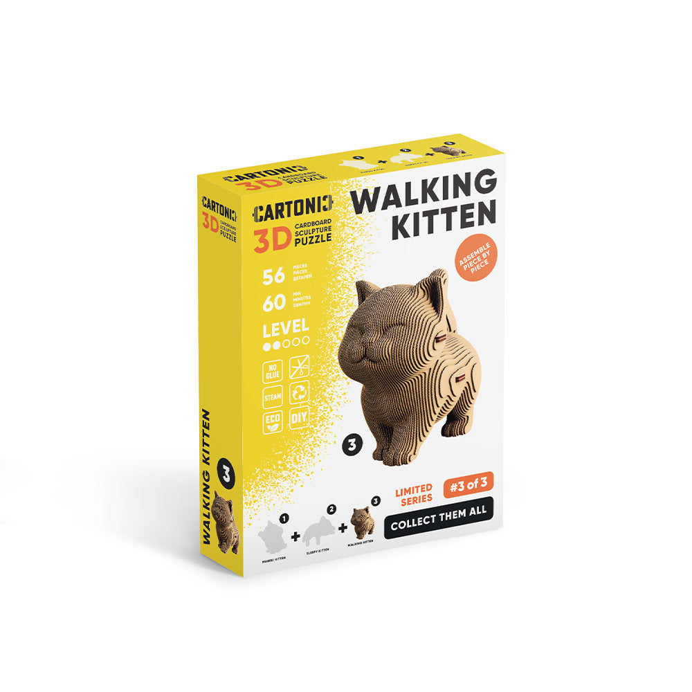 Maqueta Cartón Gato Andando CARTONIC para manualidades y juegos Imagen principal del producto