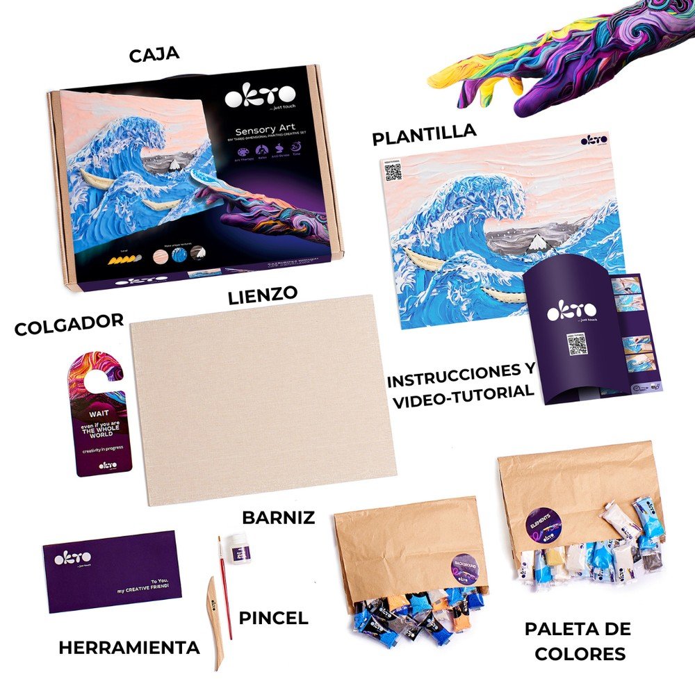Set DIY Arte Sensorial 3D La Gran Ola OKTO