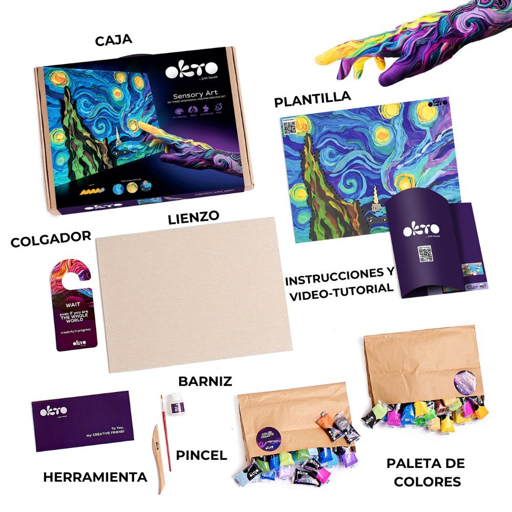 Set DIY Arte Sensorial 3D La Noche Estrellada OKTO