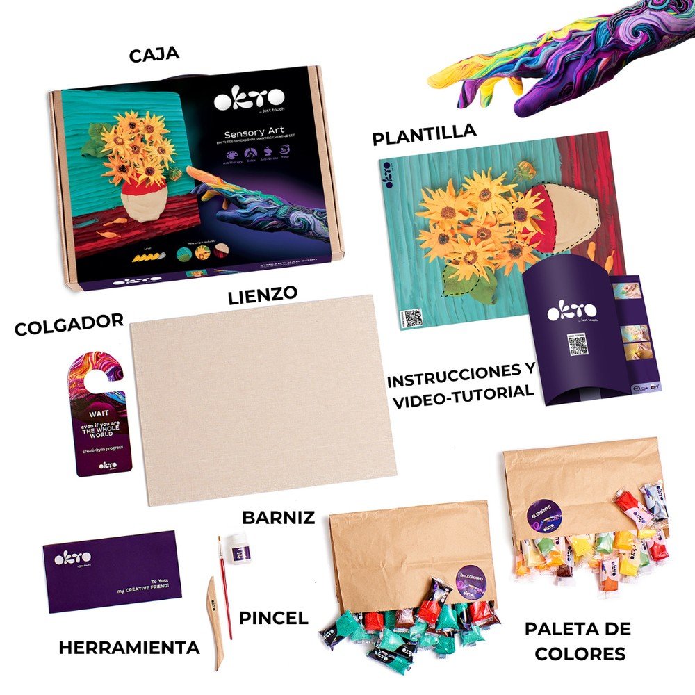 Set DIY Arte Sensorial 3D Girasoles OKTO