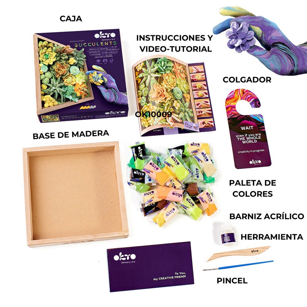 Set Madera DIY Suculentas Energy Okto