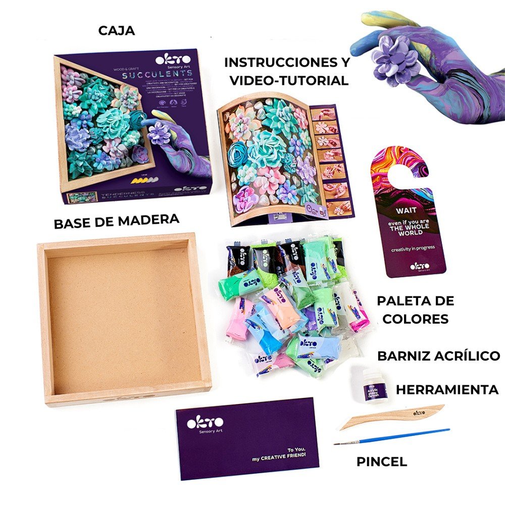 Set Madera DIY Suculentas Tenderness OKYO