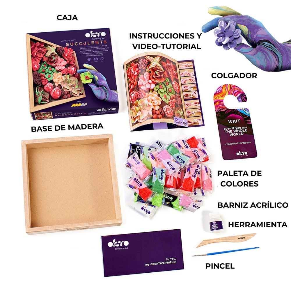 Set Madera DIY Suculentas Passion OKTO