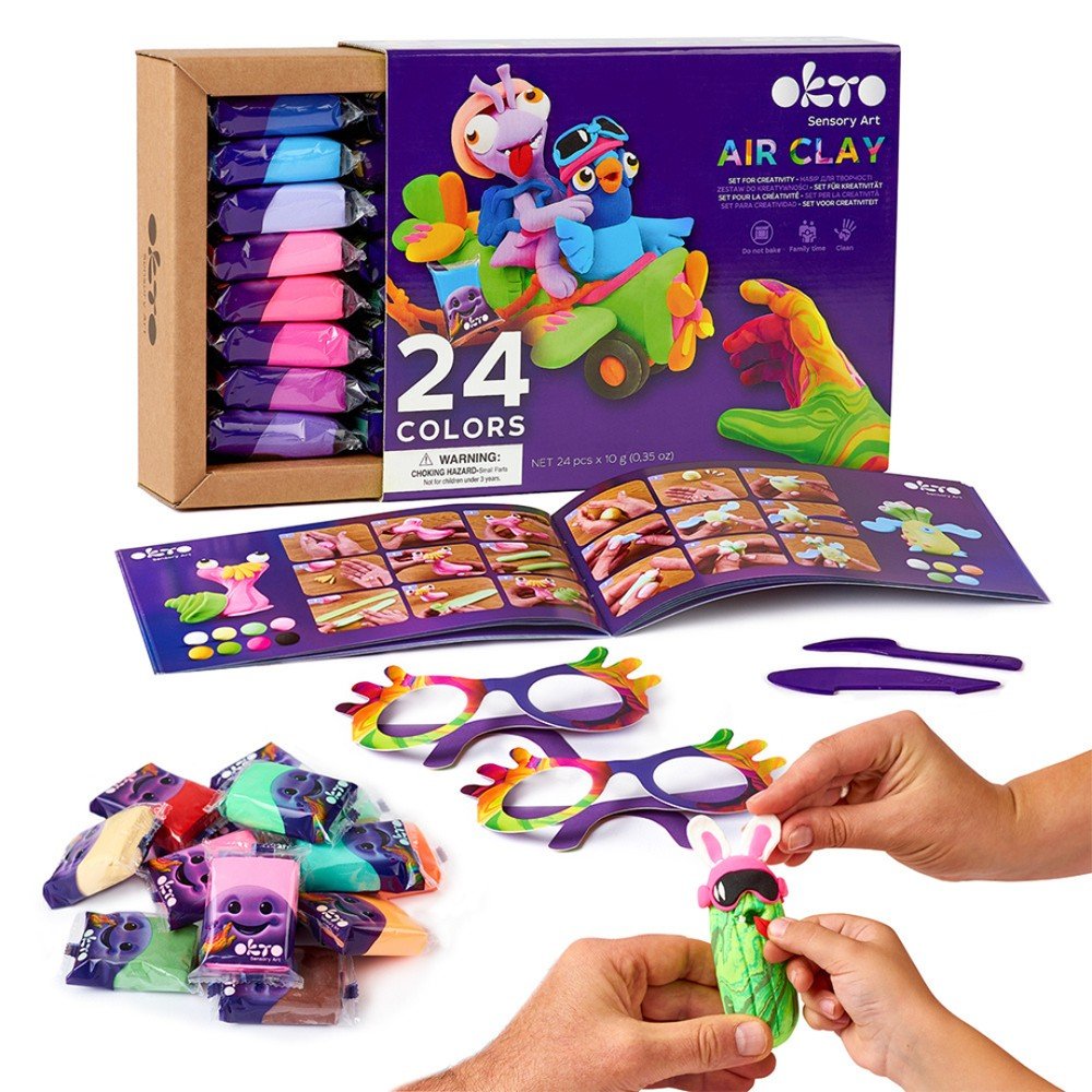 Set Creativo Air Clay 24 Colores Okto