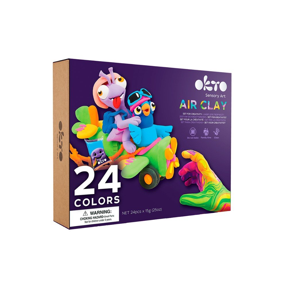 Set Creativo Air Clay 24 Colores Okto