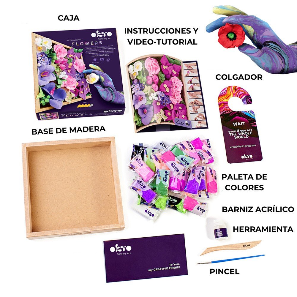 Set Madera DIY Flores Inspiration Okto