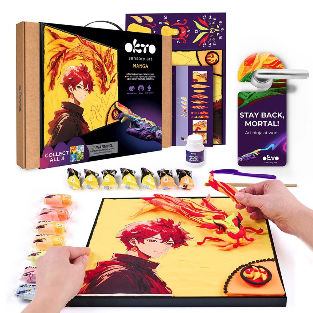 Set DIY pintura 3D Fuego Manga - OKYO