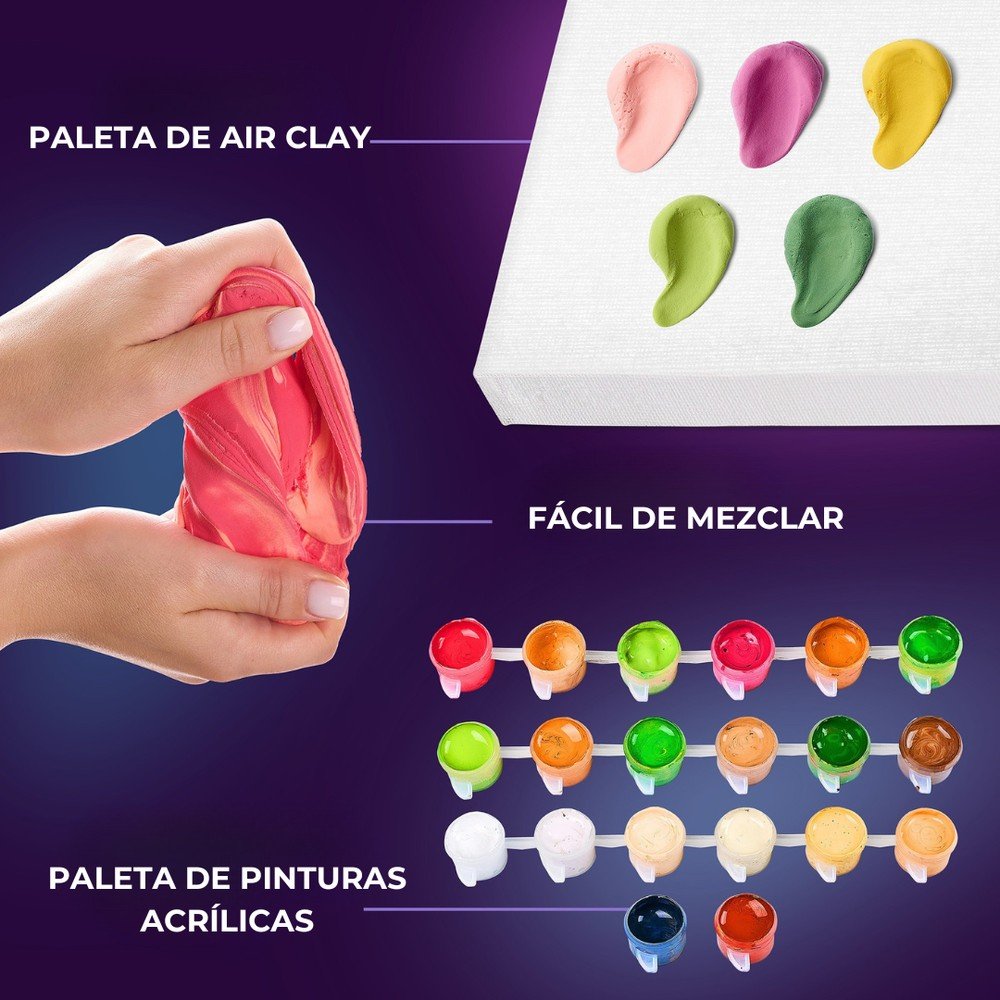 Kit 3D Pintar por Números Gato con Flores OKYO
