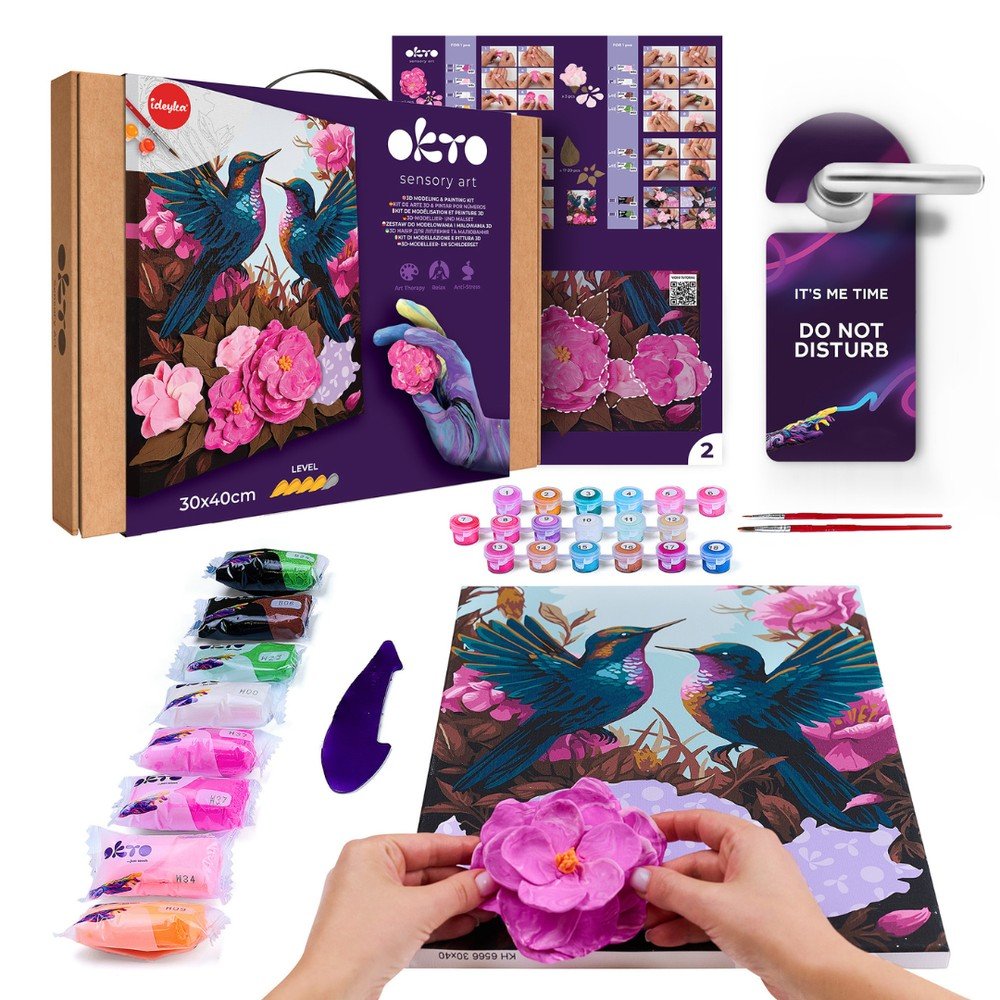 Kit 3D Pintar por Números Elegant Hummingbird Okyo