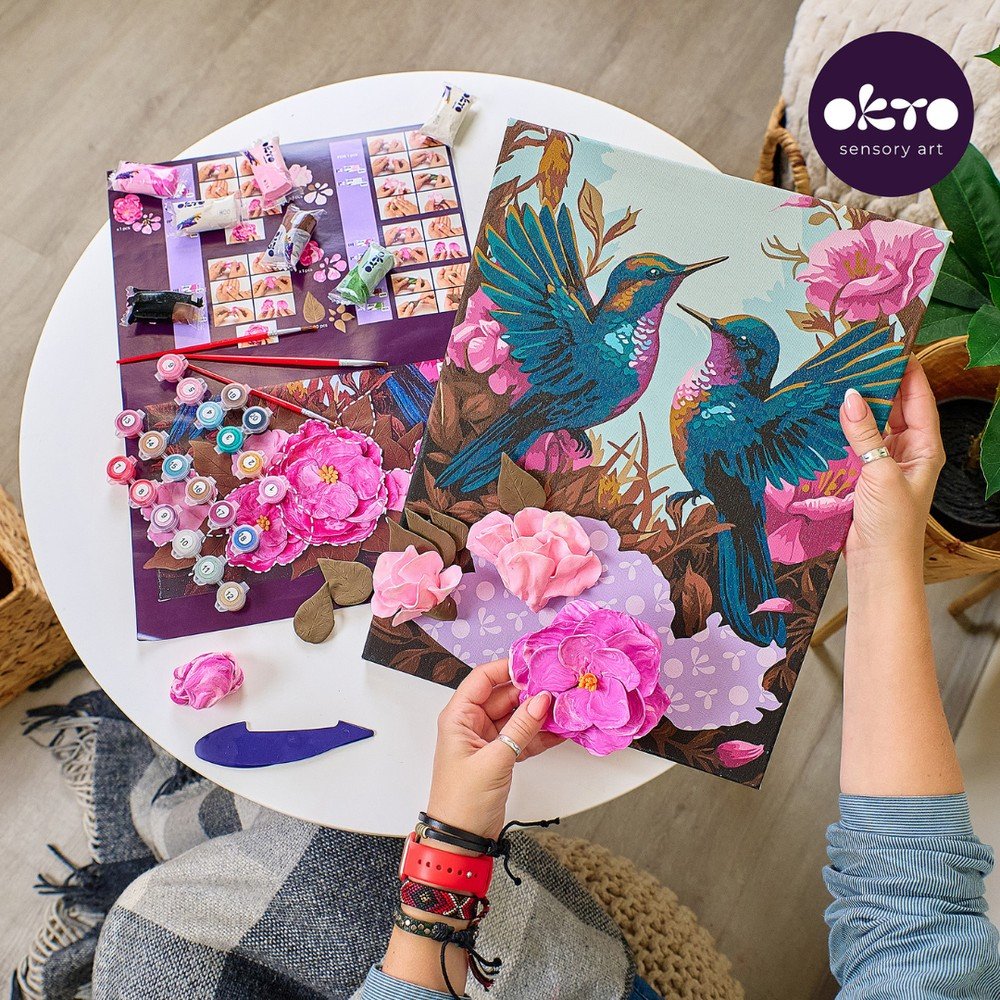 Kit 3D Pintar por Números Elegant Hummingbird Okyo