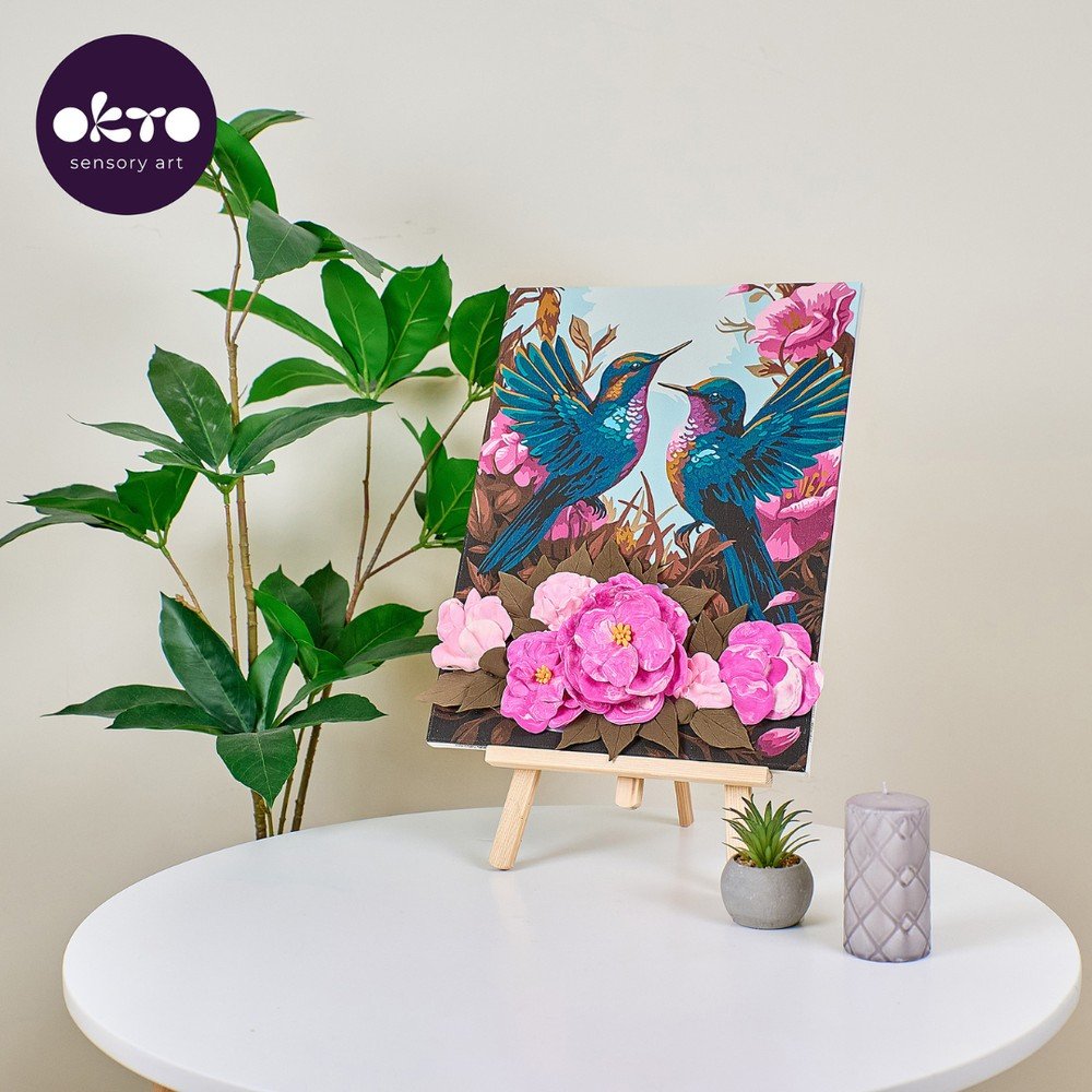 Kit 3D Pintar por Números Elegant Hummingbird Okyo