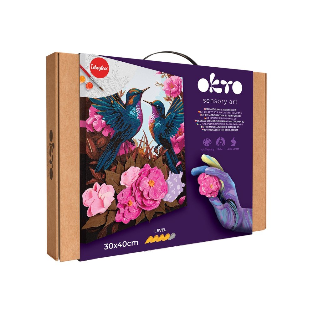 Kit 3D Pintar por Números Elegant Hummingbird Okyo