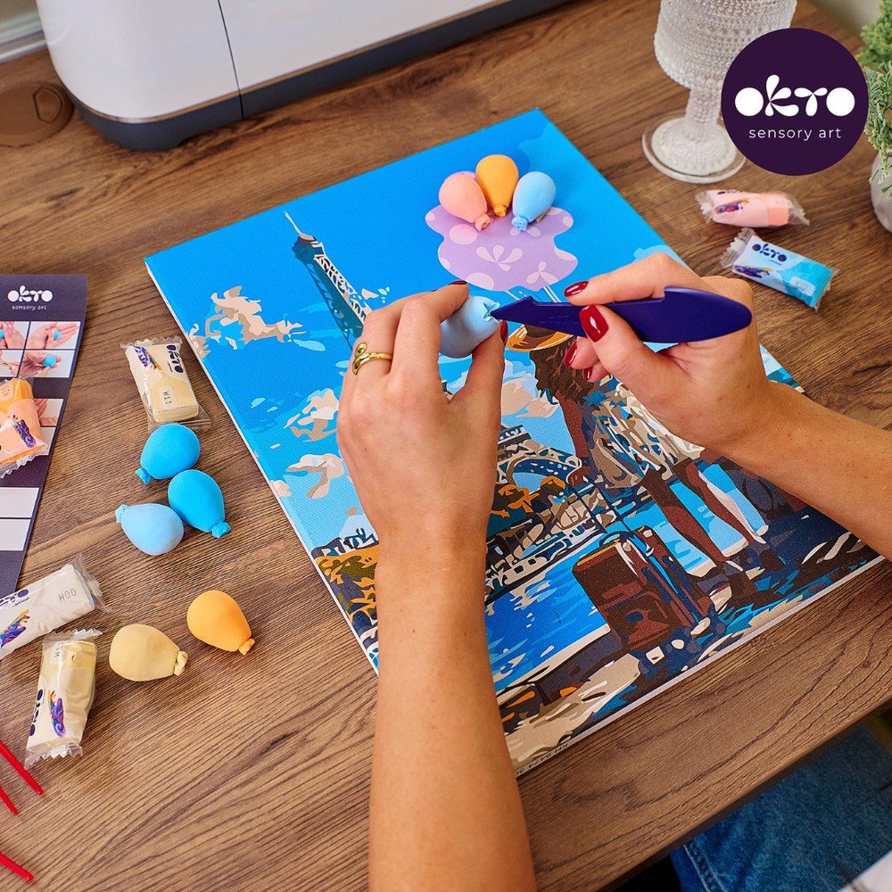 Kit 3D Pintar por Números Greetings from Paris Okto