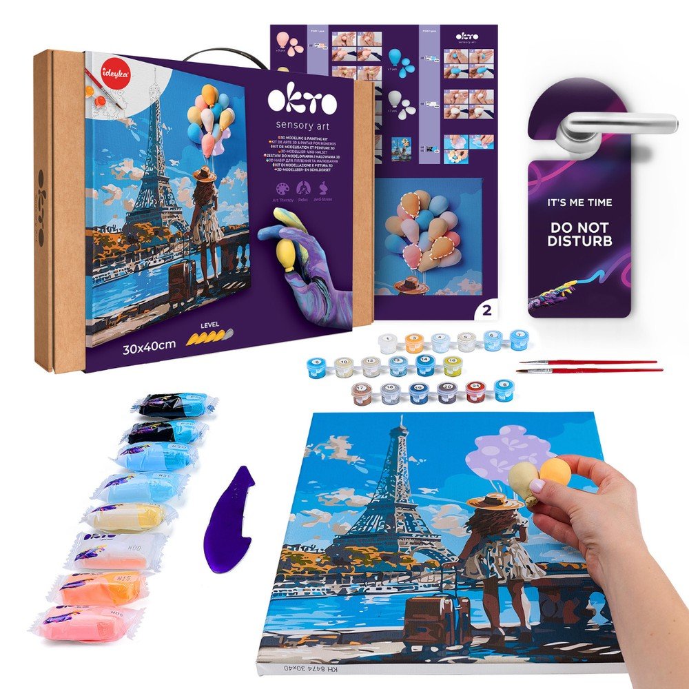 Kit 3D Pintar por Números Greetings from Paris Okto