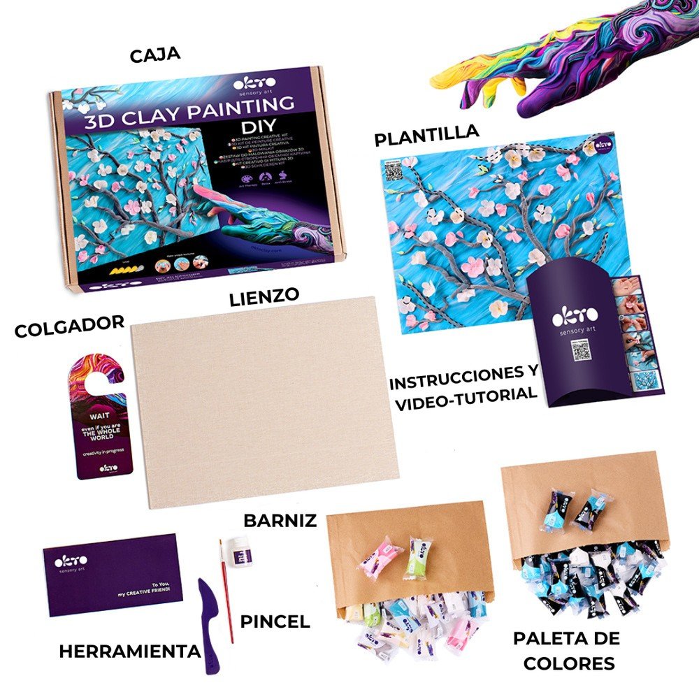 Set DIY Pintura 3D Almendro en Flor OKYO