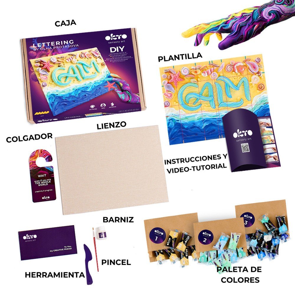 Set DIY Pintura 3D Lettering Calm - OKYO