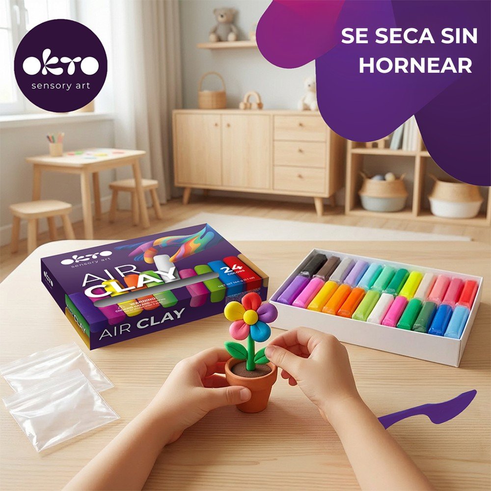 Set Creativo Air Clay 24 colores OKYO