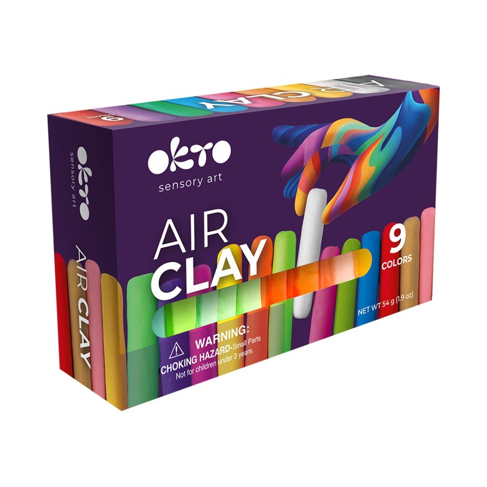 Set Creativo Air Clay 9 colores OKYO