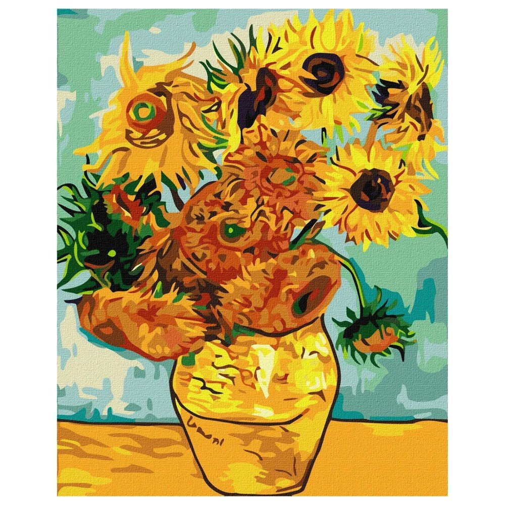 Pintar por números Girasoles de Van Gogh Ideyka
