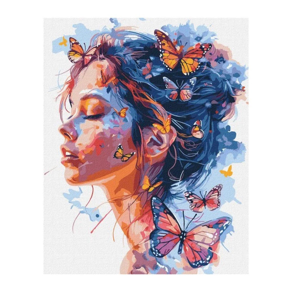 Pintar por números The Girl and the Butterflies Ideyka