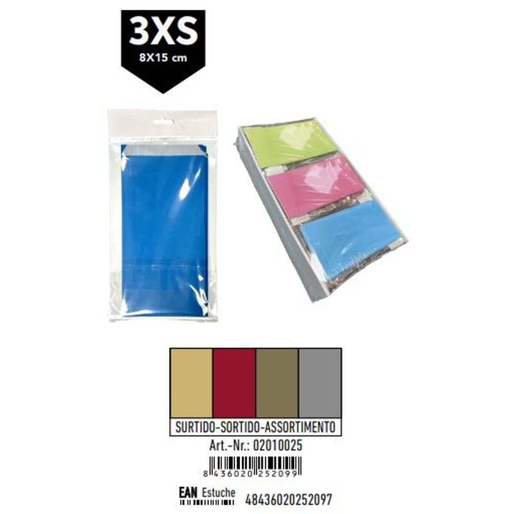 SOBRE KRAFT SURTIDOS 3XS LISO ROJO ORO PLATA PAQUETE 12U | 720 UNIDADES | (ANDINA) Imagen principal del producto