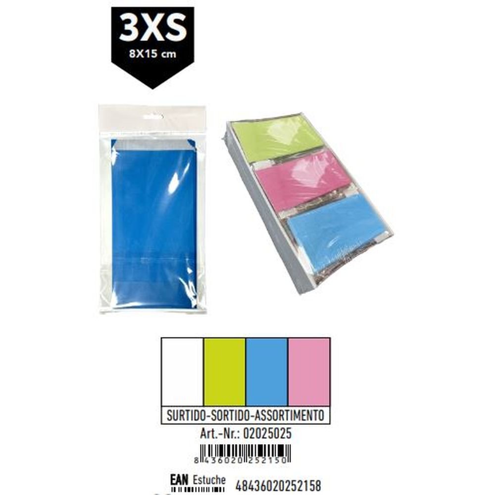 SOBRE KRAFT SURTIDOS 3XS BLANCO PISTACHO CELESTE ROSA 12U | 720 UNIDADES | (ANDINA) Imagen principal del producto