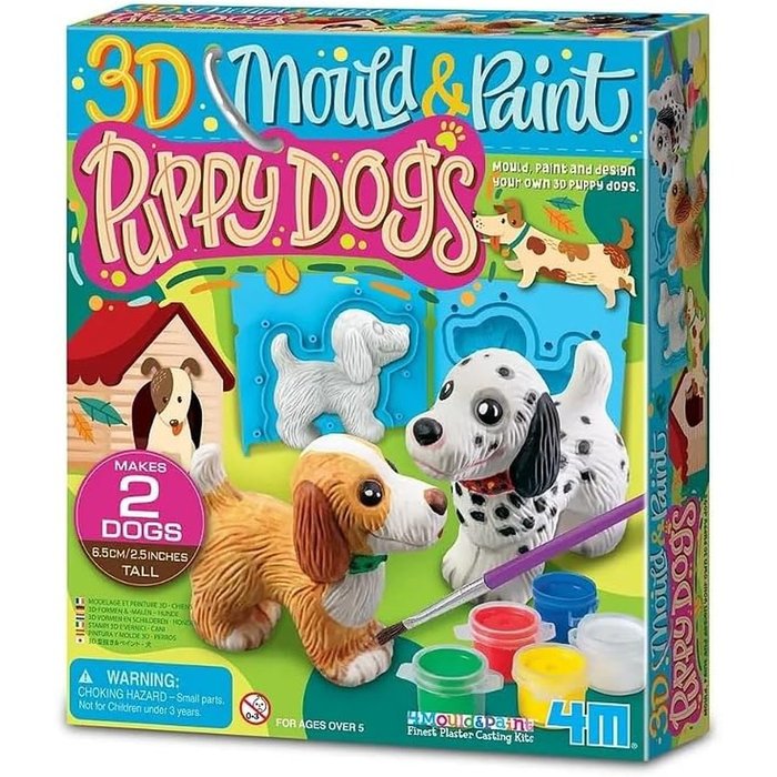 Juego 3D Mould & Paint Perritos 4M