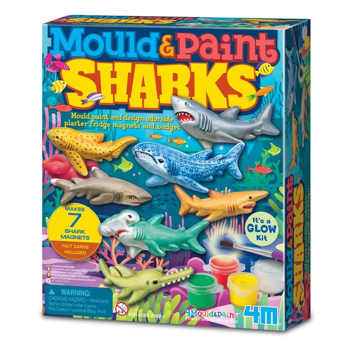 JUEGO MOULD & PAINT IMANES DE TIBURONES GLOW IN THE DARK | 4M | 1 UNIDAD | 4893156047854 Imagen principal del producto