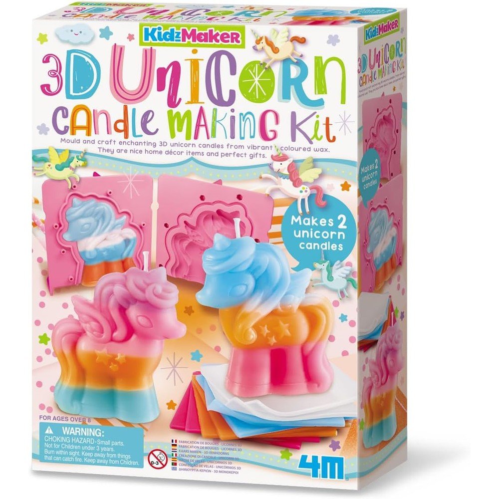 Juego Kidzmaker 3D Unicorn Candle Making Kit 4M