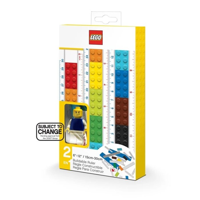 Regla Lego con Figura Marca Lego Pack 1