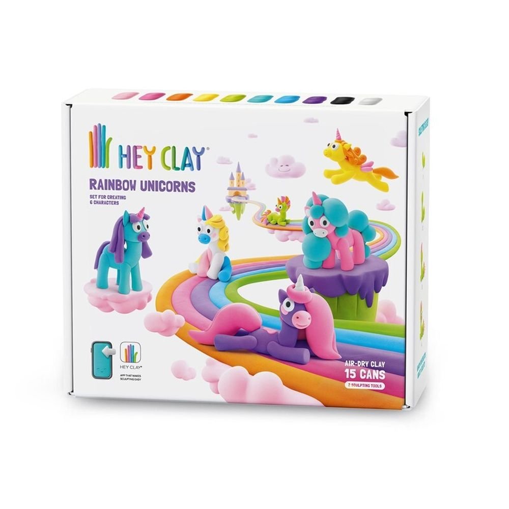 JUEGO HEY CLAY UNICORNIOS ARCOIRIS SET 6 FIGURA (15 BOTES) | 1 UNIDADES | (LUDILO)