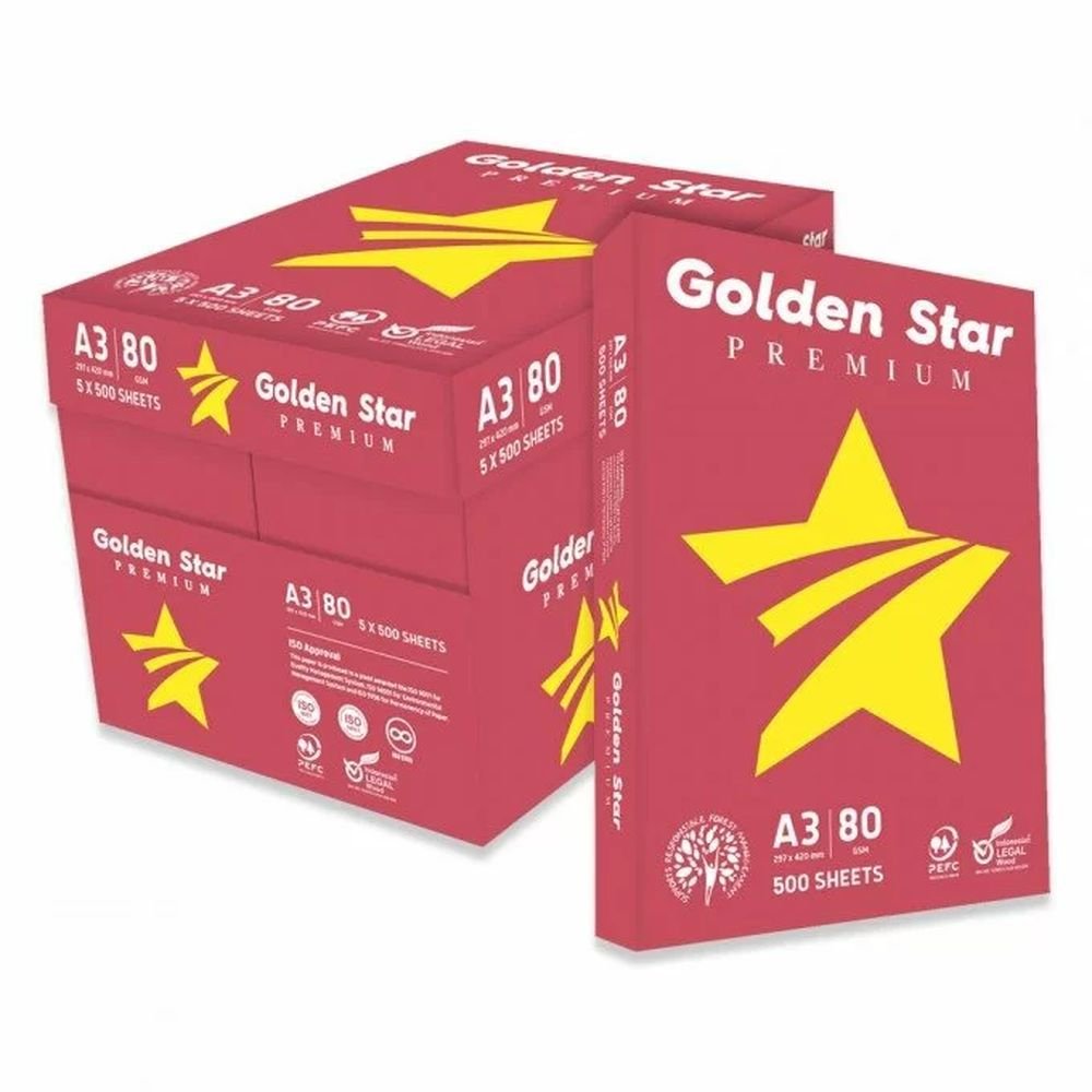 Papel A3 Golden Star 80 g 500 hojas de oficina Golden Star Imagen principal del producto