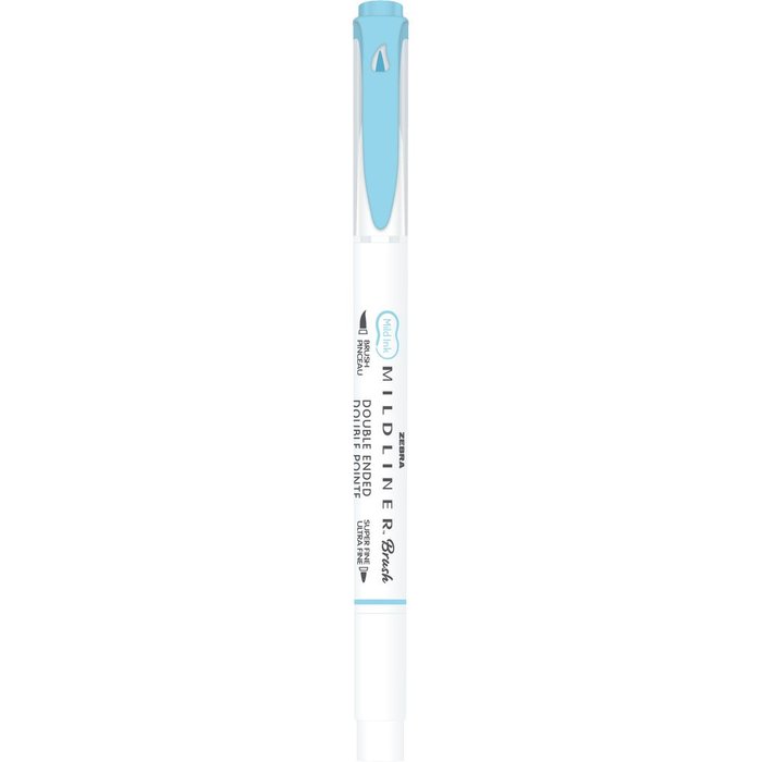 Rotulador Zebra Mildliner Doble Punta Pincel Fluor Azul | Zebra Pen | Pack 10 Unidades Imagen principal del producto