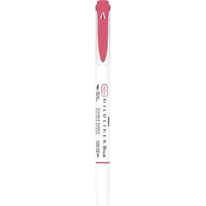 Rotulador Zebra Mildliner Doble Punta Pincel Rojo | Zebra Pen | Pack 10 Unidades Imagen principal del producto