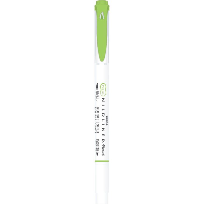 Rotulador Zebra Mildliner Doble Punta Pincel Verde | Zebra Pen | Pack 10 Unidades Imagen principal del producto