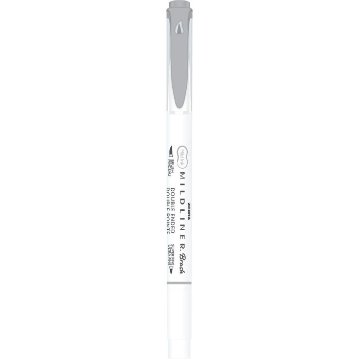 Rotulador Zebra Mildliner Doble Punta Pincel Gris | Zebra Pen | Pack 10 Unidades Imagen principal del producto