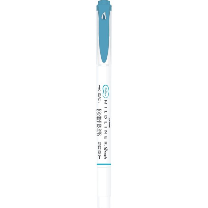 Rotulador Zebra Mildliner Doble Punta Pincel Azul Ahumado | Zebra Pen | Pack 10 Unidades Imagen principal del producto