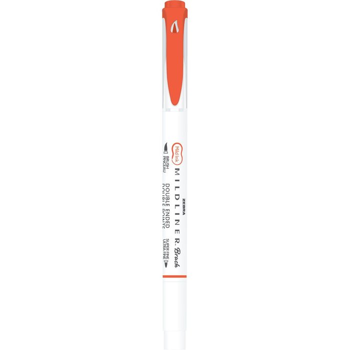 Rotulador Zebra Mildliner Doble Punta Pincel Warm Bermellon | Zebra Pen | Pack 10 Unidades Imagen principal del producto