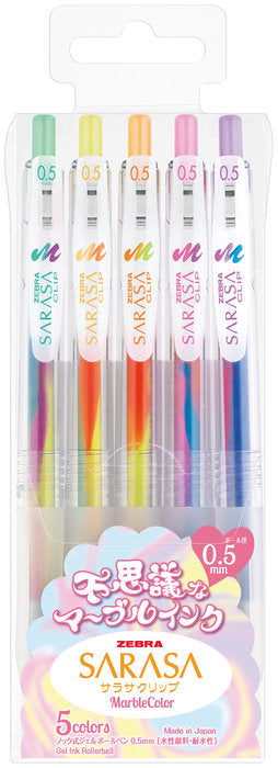 BOLIGRAFO ZEBRA SARASA CLIP MARBLE 5 COLORES SURTIDOS | 1 UNIDADES | (ZEBRA PEN) Imagen principal del producto