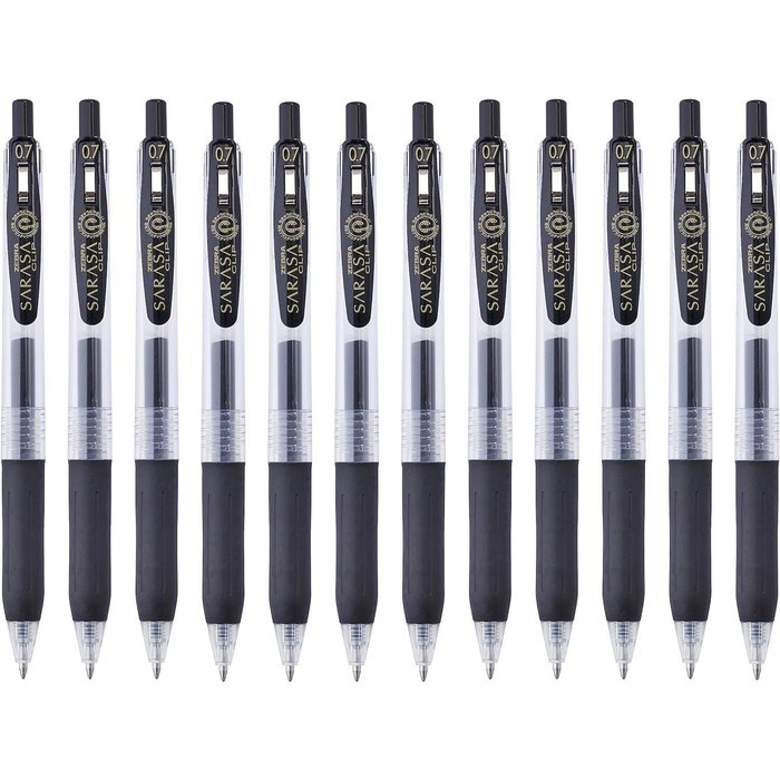 BOLIGRAFO ZEBRA SARASA CLIP GEL 0,7MM NEGRO | 12 UNIDADES | (ZEBRA PEN)