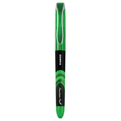 PLUMA ZEBRA DESECHABLE VERDE | 12 UNIDADES | (ZEBRA PEN)